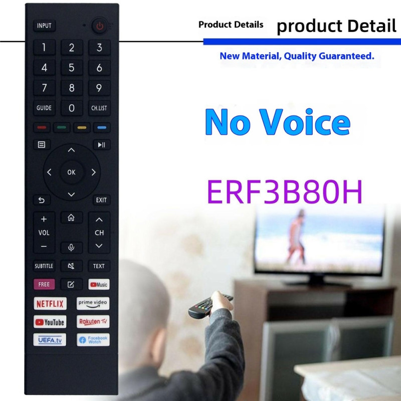 Remote Control Replacement ERF3B80H For Hisense TV (Does not support voice function)