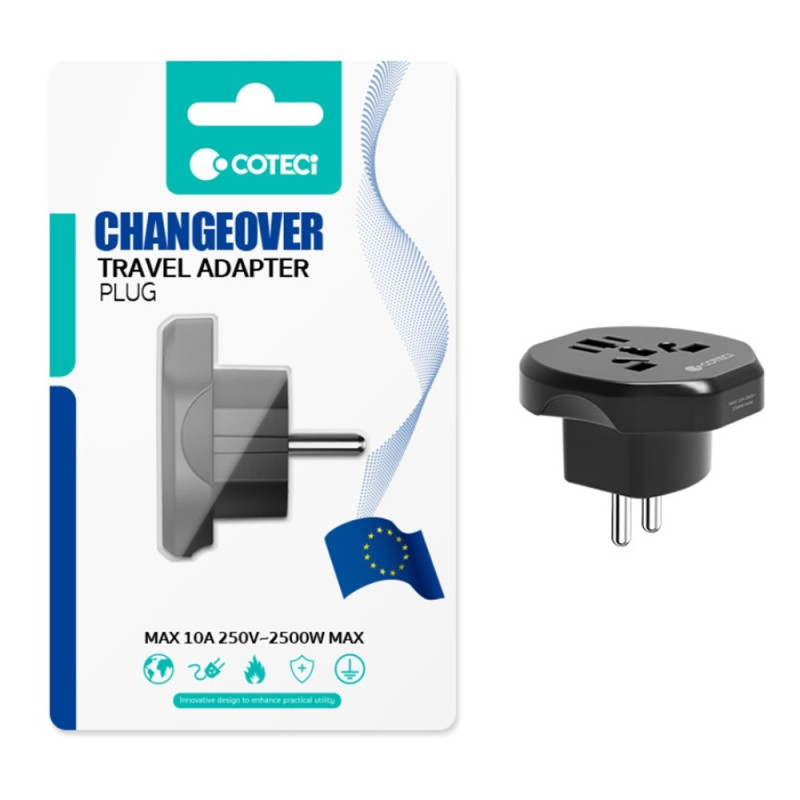 COTECI US/UK/EU universal travel adapter and power converter