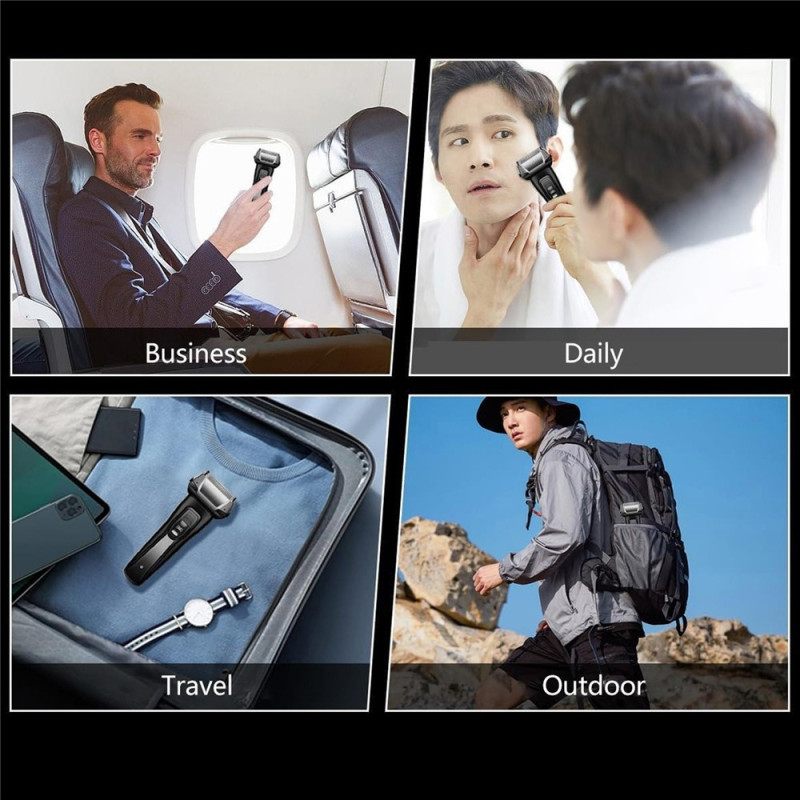 Electric Shaver & Trimmer – 3D Floating Shaving Heads, IPX6 Water-Resistant, Fast Charging