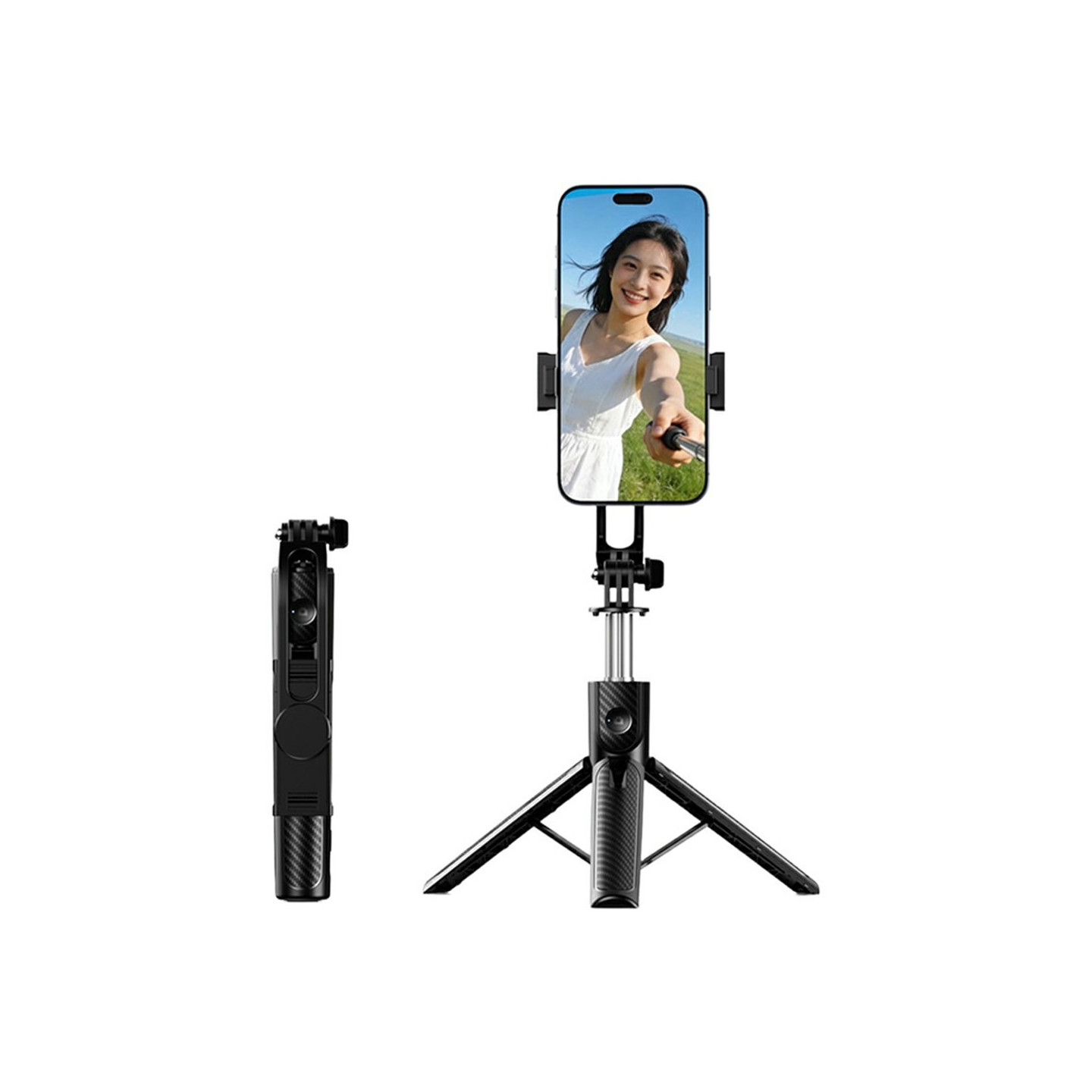 Uttrekkbar Bluetooth-selfiestang (96 cm) med stativ og fjernkontroll