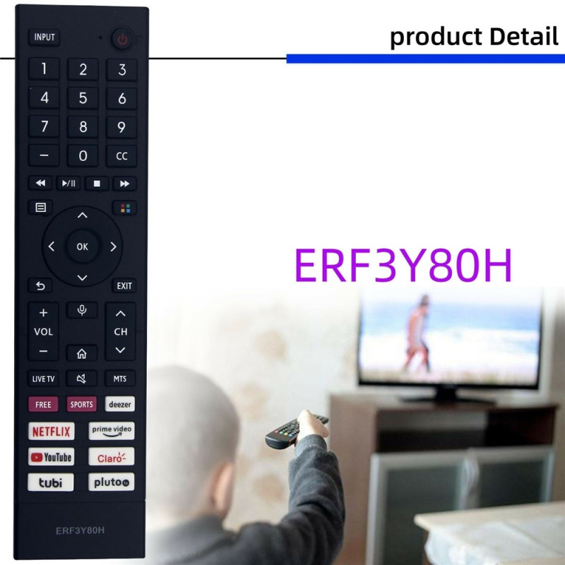 Remote Control Replacement ERF3Y80H For Hisense TV (Does not support voice function)