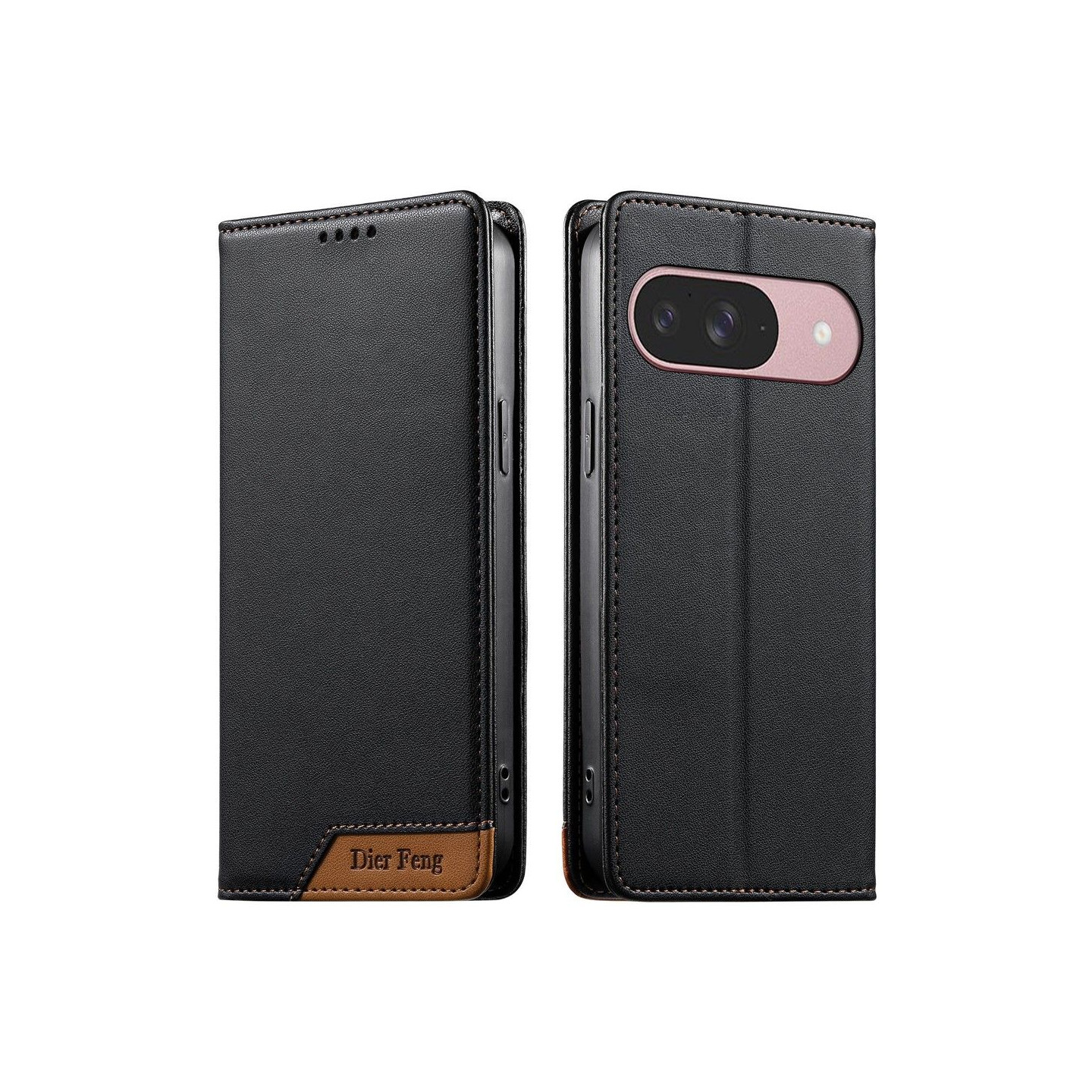 DIERFENG Phone Wallet Case with Color Splicing Logo for Google Pixel 11 and 11 Pro