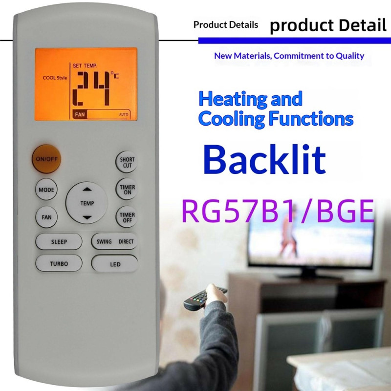 Remote Control Replacement for RG57B1-BGE for Midea Air Conditioner