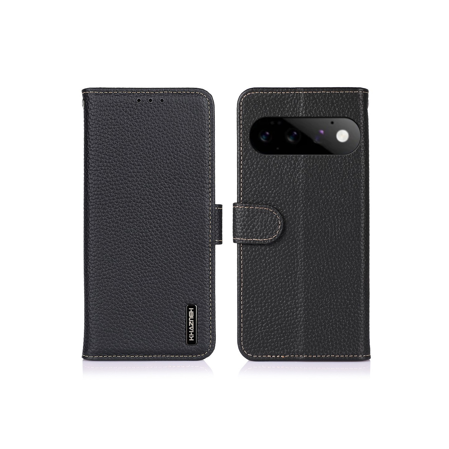 KHAZNEH Litchi tekstuurinen nahkainen puhelimen lompakkokotelo Google Pixel 11 ja Pixel 11 Pro