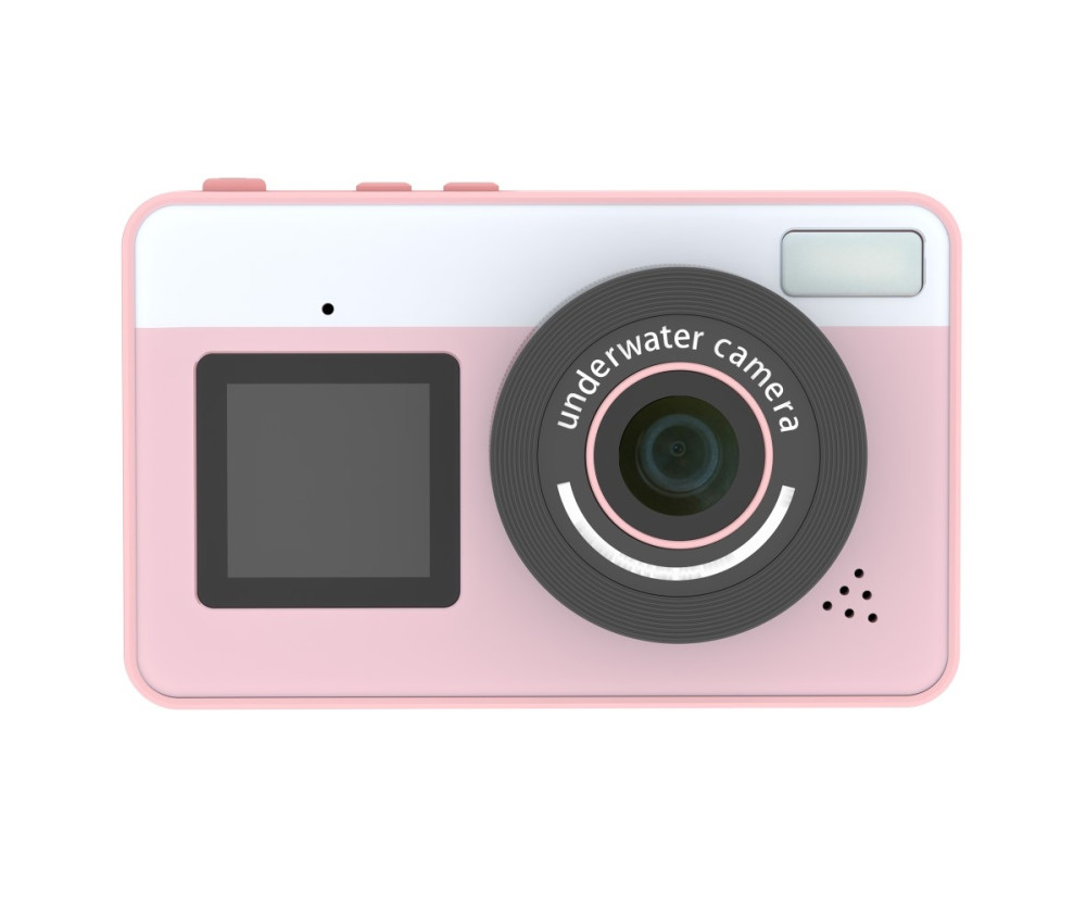 Digitalkamera Dubbla skärmar Vattentät Kamera + 32 GB kort + kortläsare - Rosa