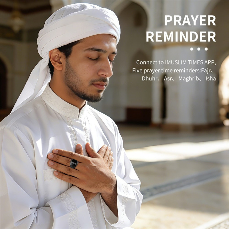 Smart Tasbih Zikr-ring – vandtæt digital tæller med påmindelse om bønnekald (adhan)