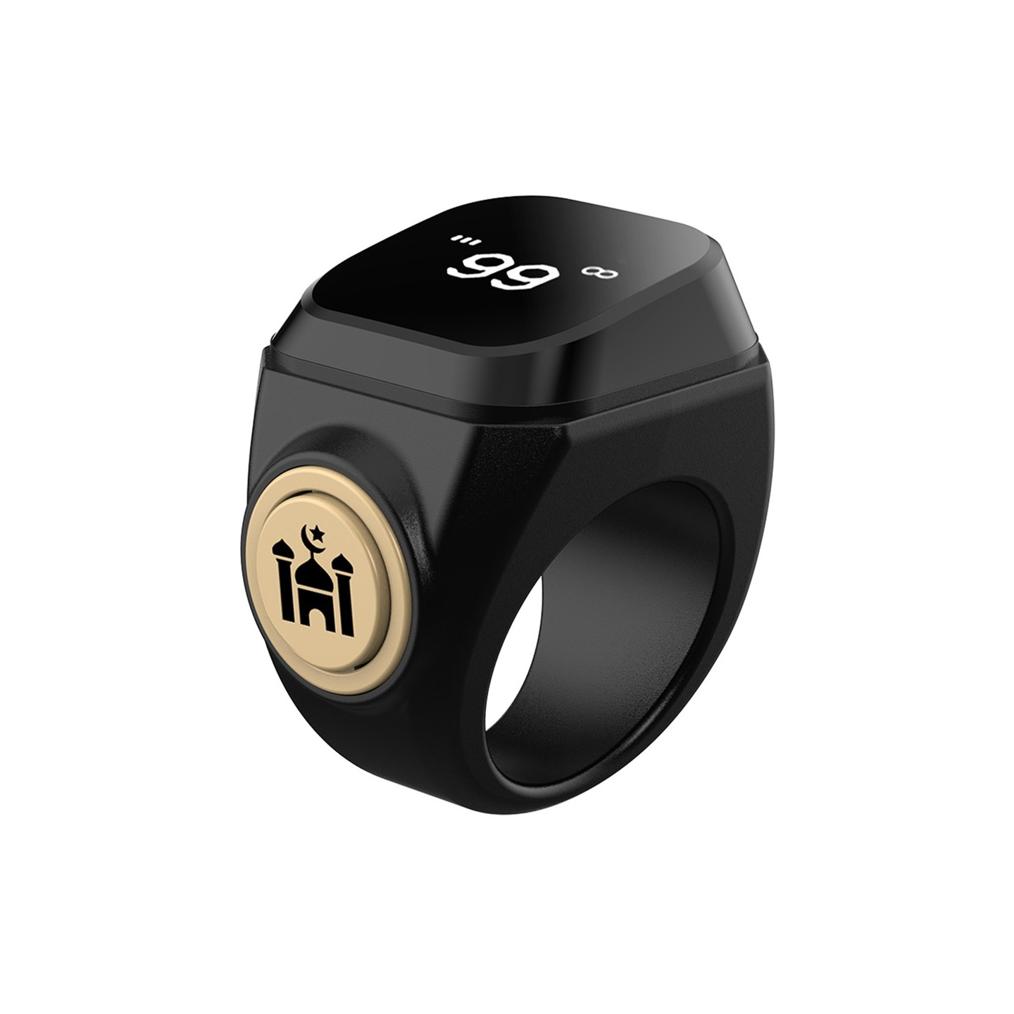 Smart Tasbih Zikr Ring Digital tæller Bluetooth Azan Alarm Bønpåmindelse 18mm