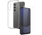 NORTHJO För Samsung Galaxy S25+ 5G TPU Telefonfodral med Härdat Glas Skärmskydd