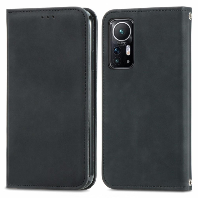 Vintage tegnebog taske til Xiaomi 12 - sort