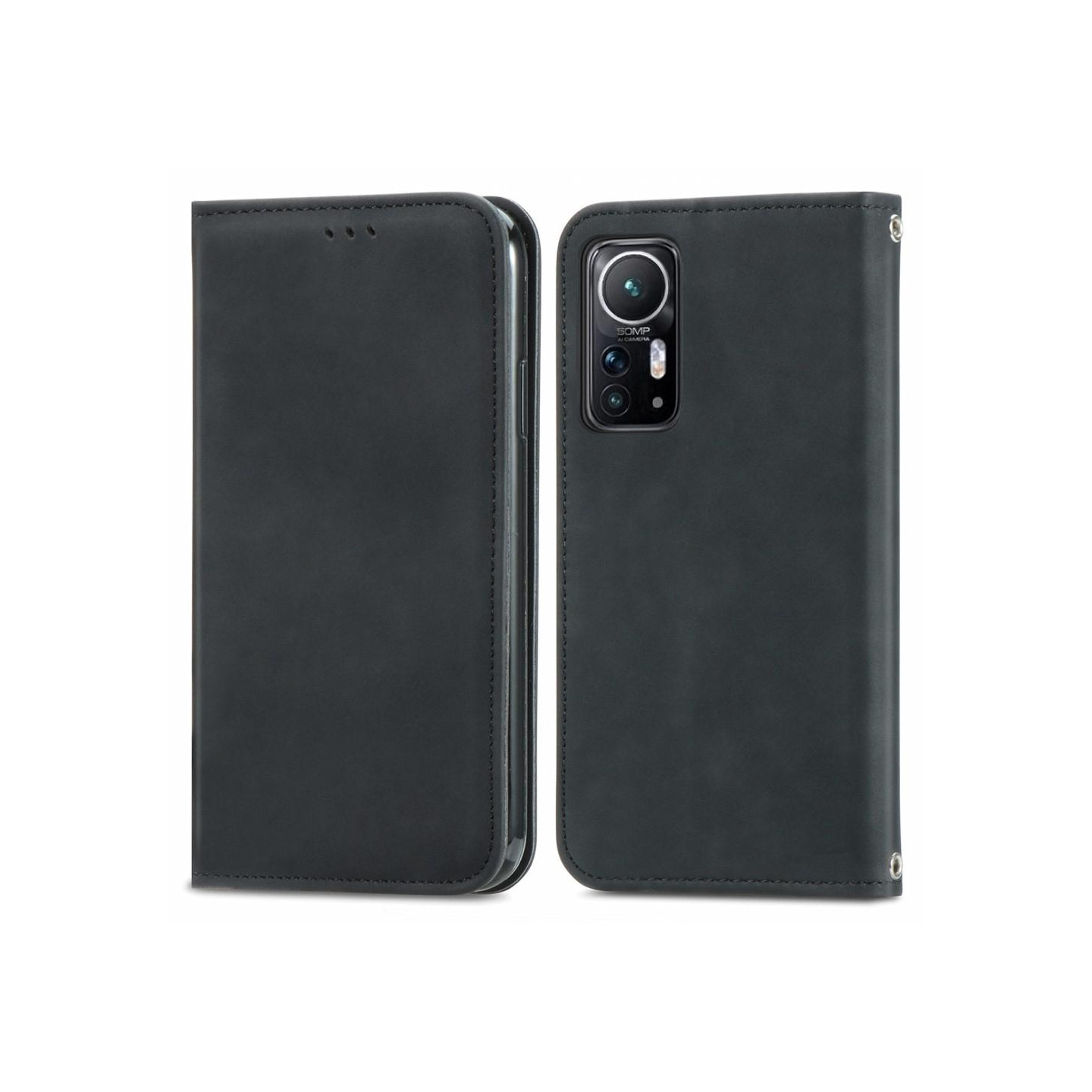 Vintage Wallet Case for Xiaomi 12 - Black