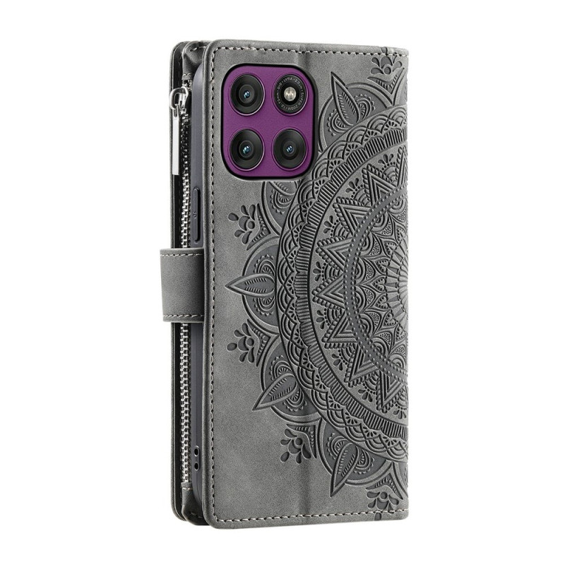 Telefonpungcover med mandala blomstermønster til Motorola Moto G37 5G / G47 5G