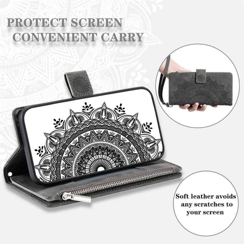 Telefonpungcover med mandala blomstermønster til Motorola Moto G37 5G / G47 5G