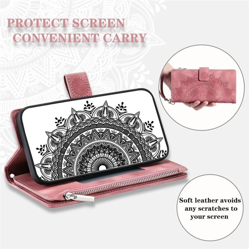 Phone Wallet Case with Mandala Flower Pattern for Motorola Moto G37 5G / G47 5G