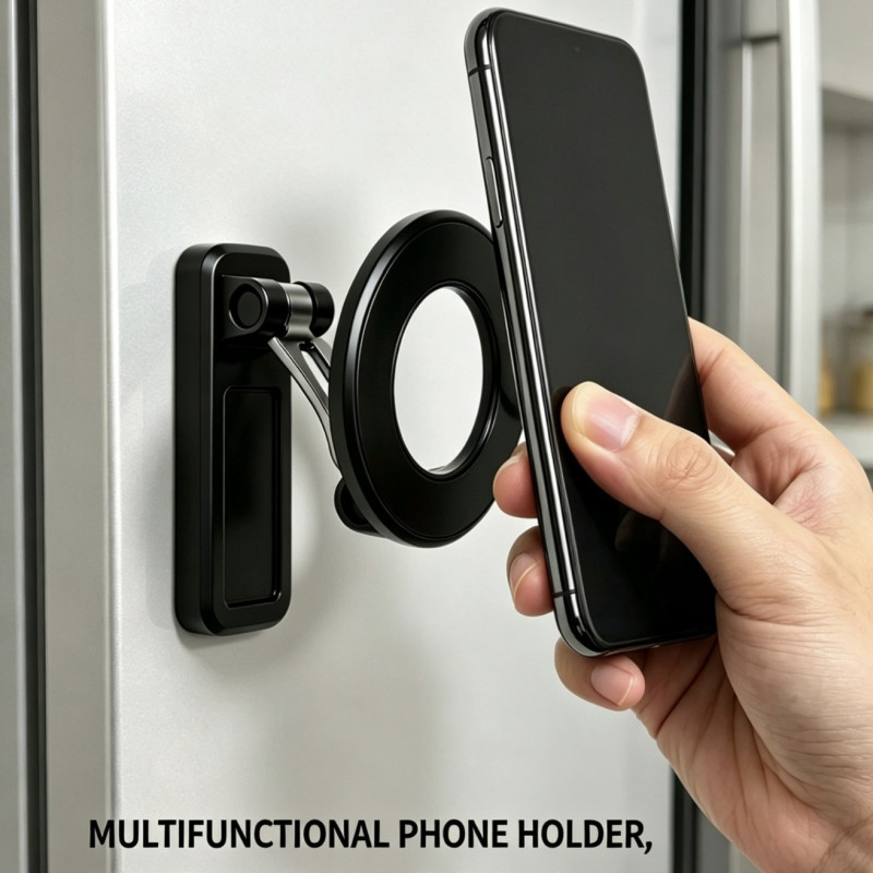 Kaksipuolinen magneettinen puhelinteline, 360 asteen kääntö – sopii kuntosalille, golfiin jne.