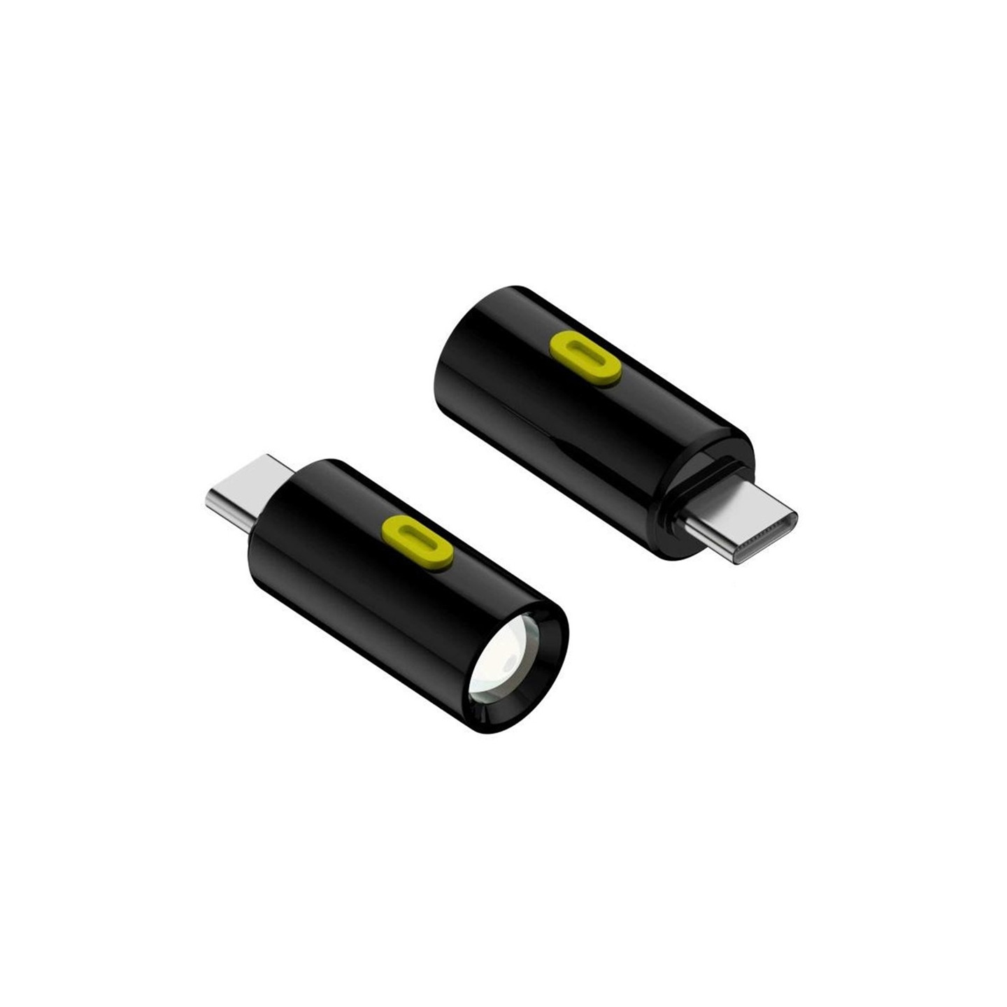Taskulamppu (2 kpl): Paristoton minitaskulamppu USB-C-liitännällä (Plug & Play), 210–230 lumenia