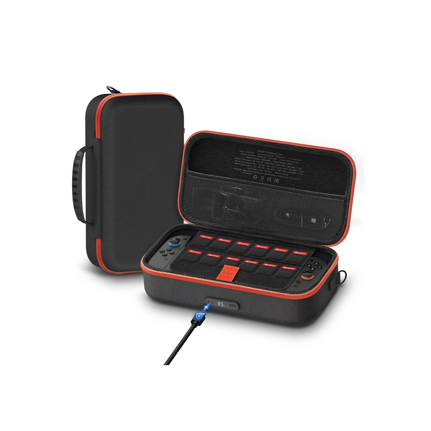 Kompatibel med Nintendo Switch 2 20.000 mAh-powerbank med display og smart-opladning.