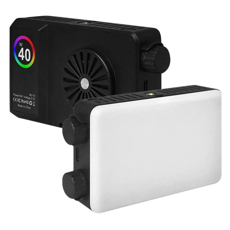 K-15 LED-lys for foto og video – 180 grader justerbart, dimbart, fargemoduser