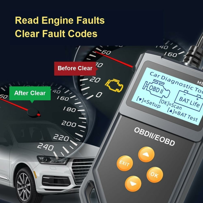 OBD2 Fault Code Reader for Fiesta II (2006–2014) – Diagnostics, Battery Tester, 7 OBD II Modes