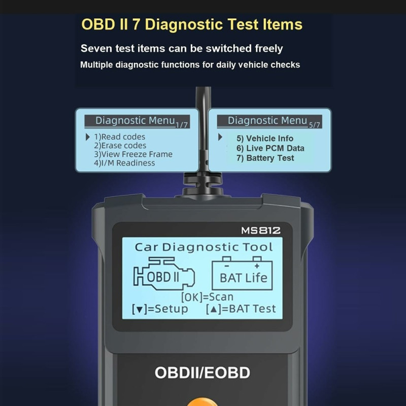 OBD2 Fault Code Reader for Fiesta II (2006–2014) – Diagnostics, Battery Tester, 7 OBD II Modes