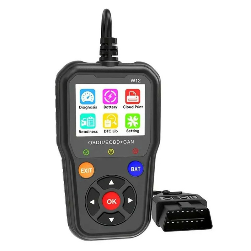 OBD2/EOBD+CAN-fejlkodelæser – Diagnose og batteritest – Over 35.000 fejlkoder (DTC)