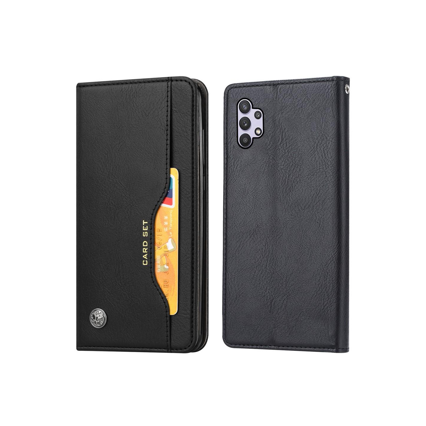 Samsung Galaxy A33 5G tegnebogstativ til telefon flippetui - sort