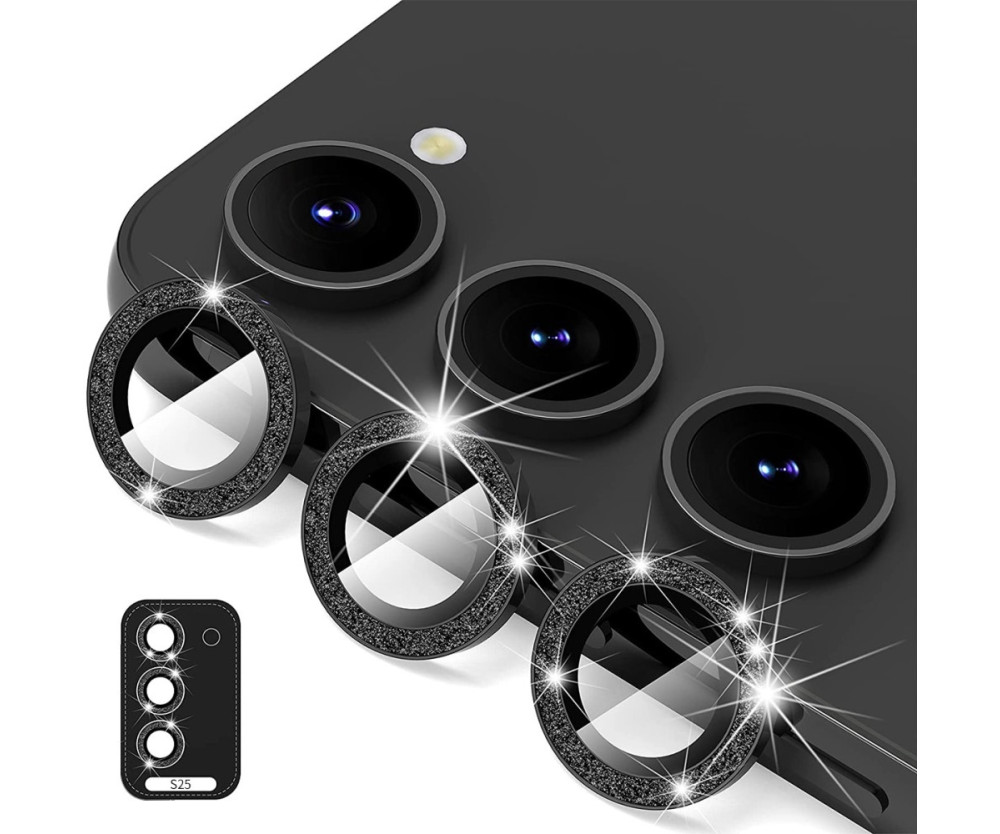 ENKAY Kamera Lins Skydd till Samsung Galaxy S25 Härdat glas Glitter