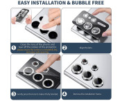 ENKAY Kamera Lins Skydd till Samsung Galaxy S25 Härdat glas Glitter