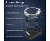 ENKAY Kamera Lins Skydd till Samsung Galaxy S25 Härdat glas Glitter