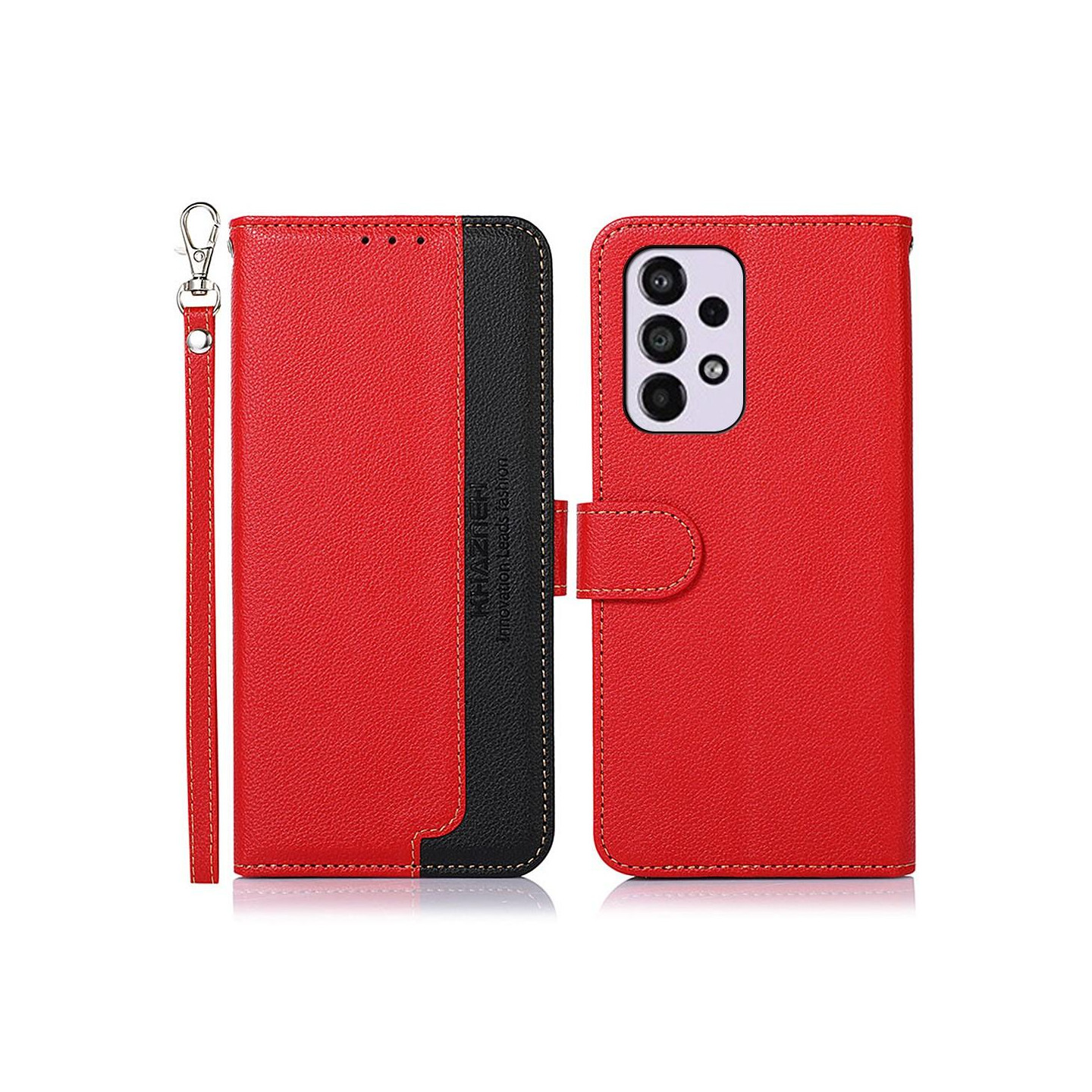 KHAZNEH RFID Block Samsung Galaxy A33 5G Lommebok - cover Rød/Svart