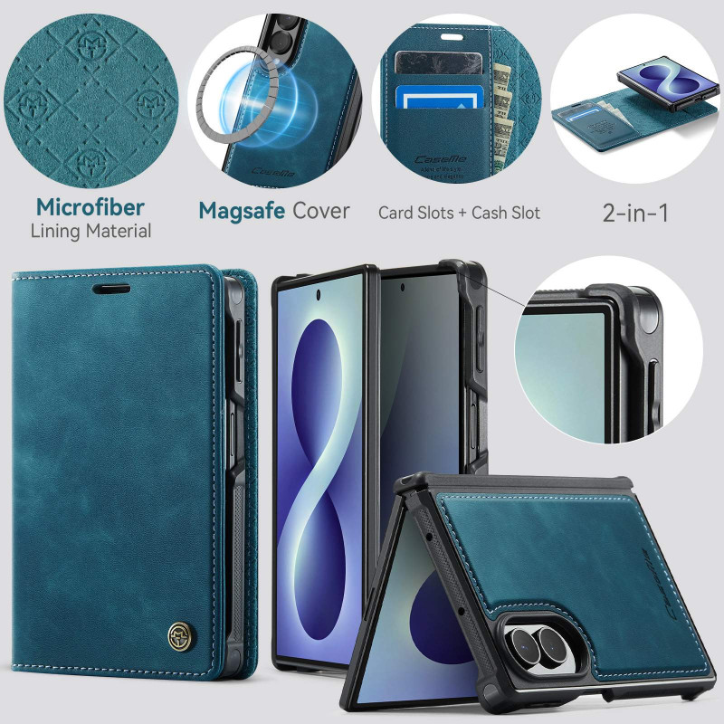 CASEME Magneettinen puhelimen lompakkokotelo Samsung Galaxy Z Fold8 puhelimelle