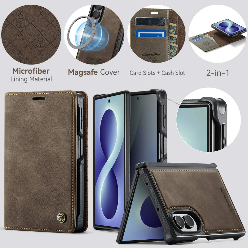 CASEME Magnetisk telefonlommebokdeksel til Samsung Galaxy Z Fold8