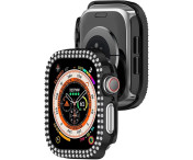 För A Watch Series 10 42mm Fodral Skal Ram Bling Rhinestone Decor - Svart