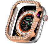 För A Watch Series 10 42mm Fodral Skal Ram Bling Rhinestone Decor - Rose Gold