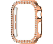 För A Watch Series 10 42mm Fodral Skal Ram Bling Rhinestone Decor - Rose Gold