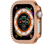 För A Watch Series 10 42mm Fodral Skal Ram Bling Rhinestone Decor - Rose Gold
