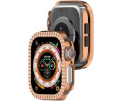 För A Watch Series 10 42mm Fodral Skal Ram Bling Rhinestone Decor - Rose Gold