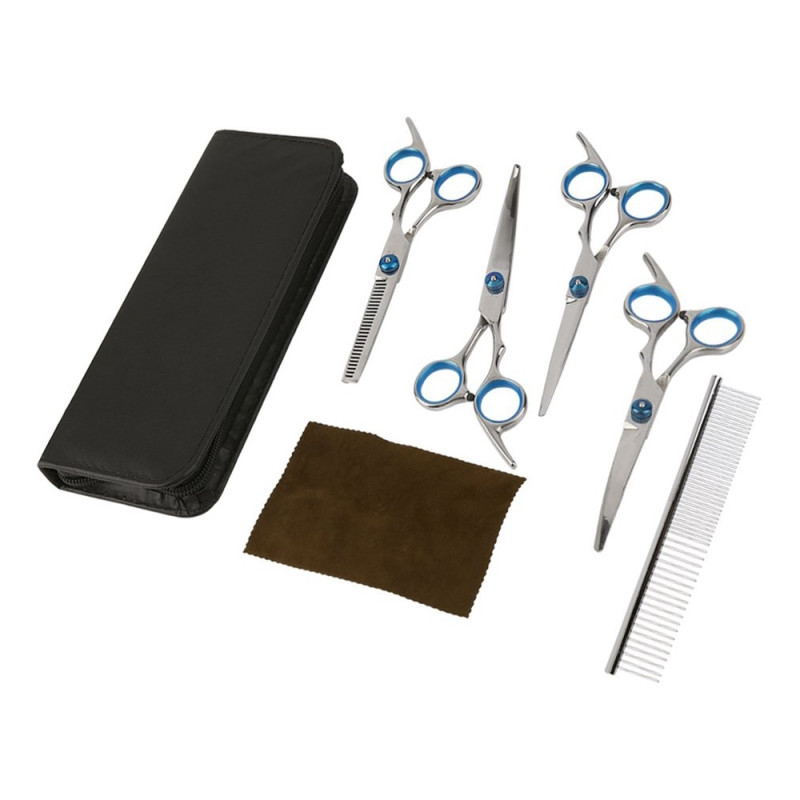 Set of 6 professional scissors for pet grooming and clipping