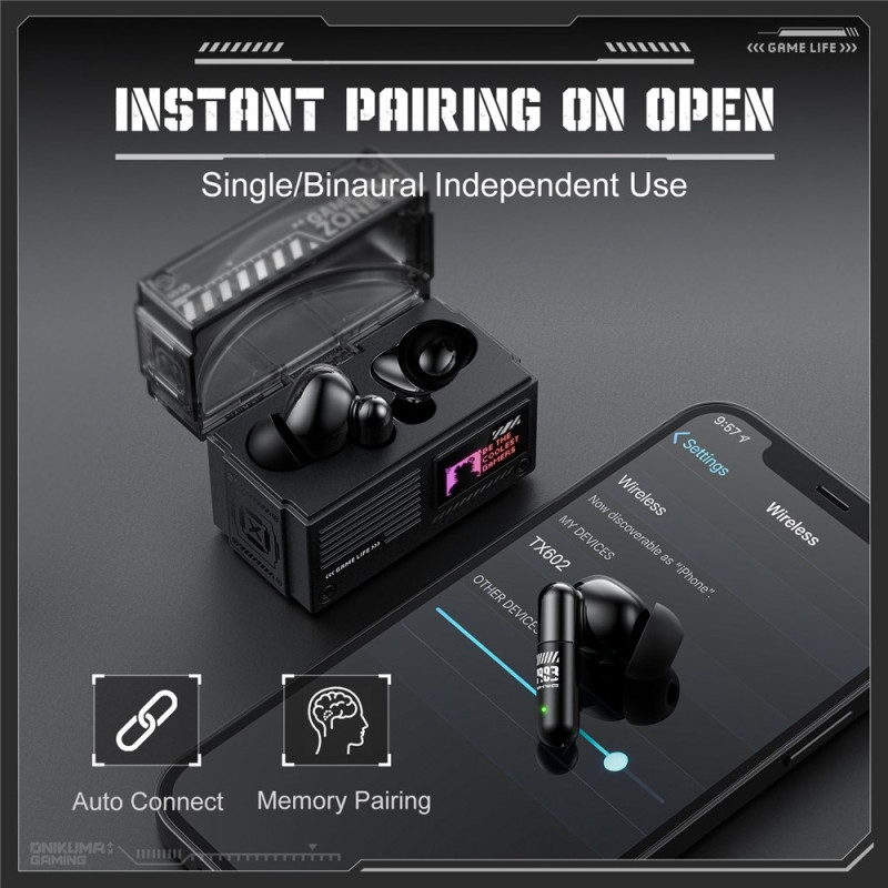 ONIKUMA In ear Gaming Headphones Three Connection Modes Noise Cancelling Charging Case