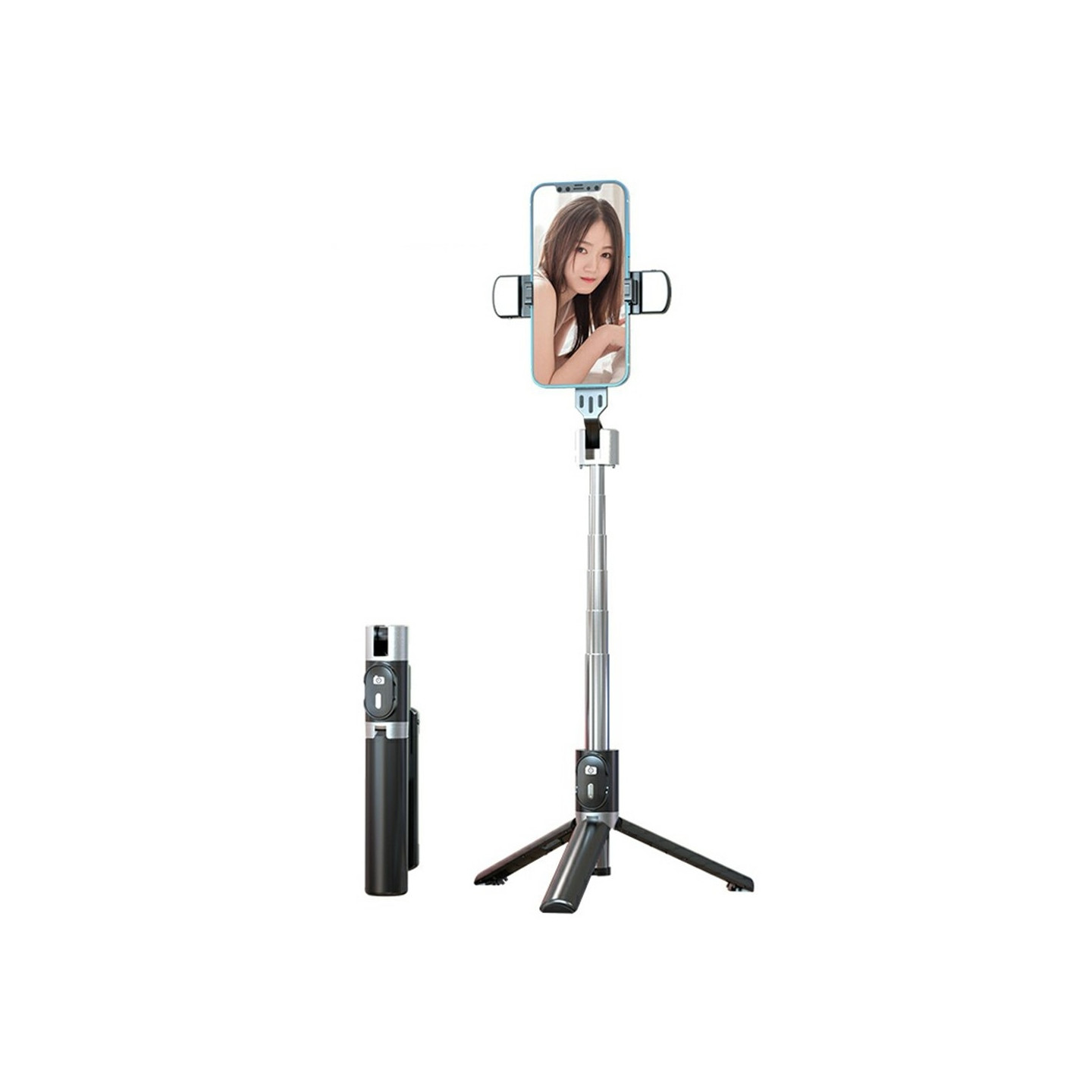 Extendable Selfie Stick Tripod (110 cm) with Dual Fill Lights and Remote Control