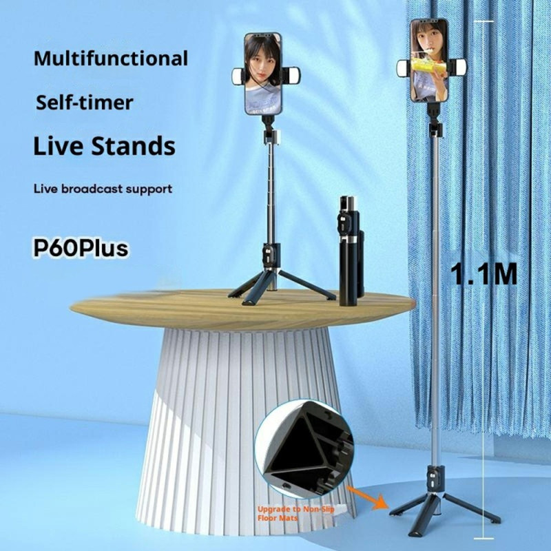 Extendable Selfie Stick Tripod (110 cm) with Dual Fill Lights and Remote Control