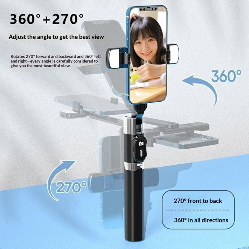 Extendable Selfie Stick Tripod (110 cm) with Dual Fill Lights and Remote Control