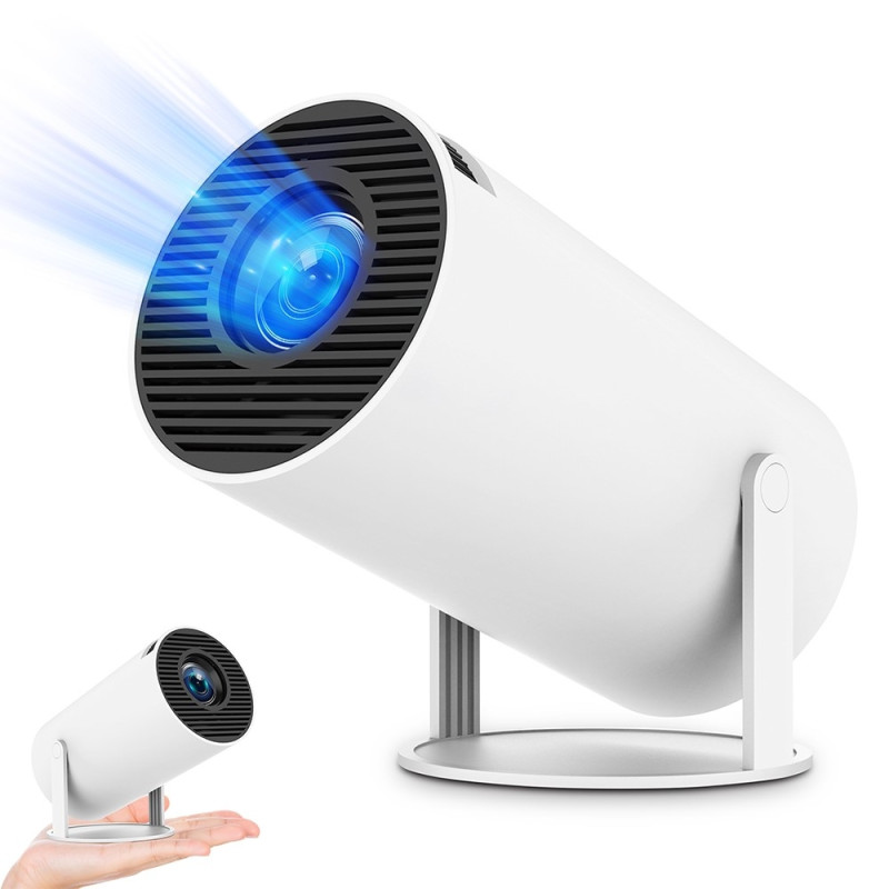 Pro Projektor med WiFi 6, Bluetooth og Android 11.0 – 720p hjemmekino og 180-graders rotasjon