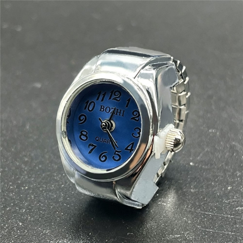 Mini BOZHI Quartz Finger Watch with Adjustable Metal Band – Purple