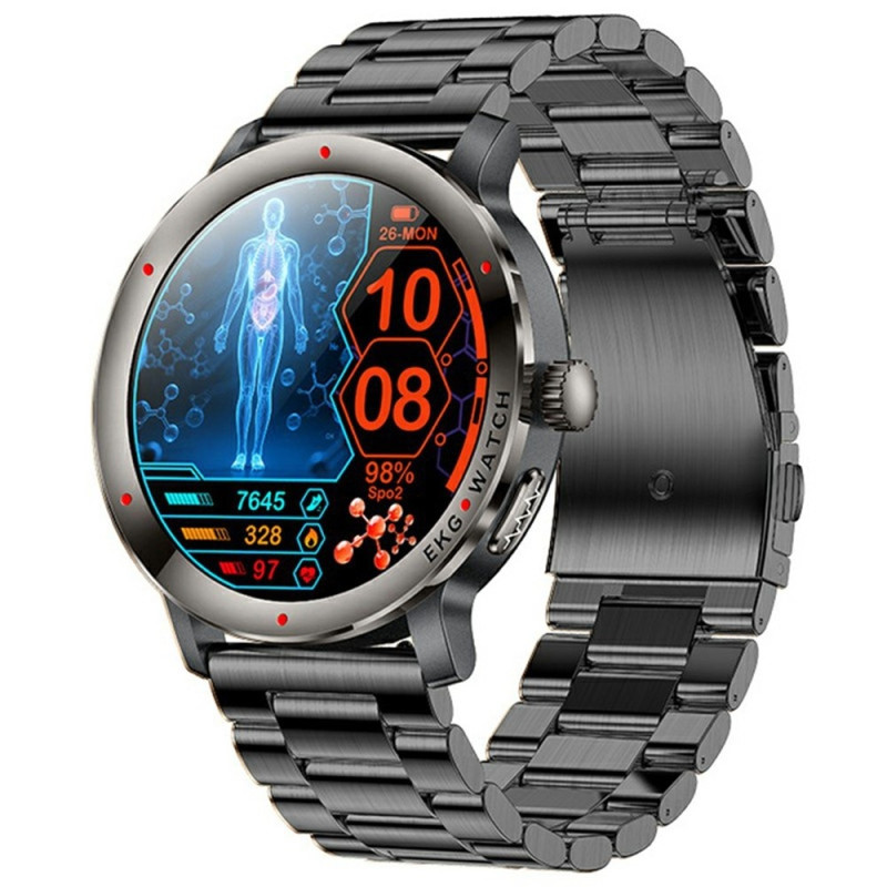 Steel bracelet Smartwatch – ECG, Heart Rate Monitor, Blood Oxygen, Body Temperature, 120 Sports Modes