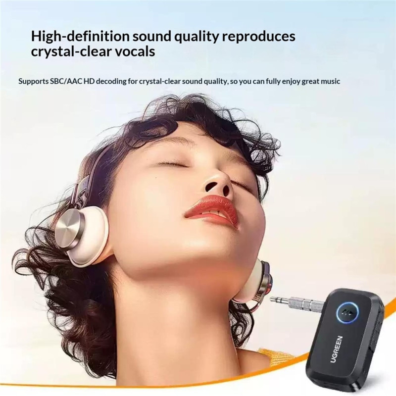 UGREEN CM596 Bluetooth 5.4 Audio Receiver 3.5mm AUX Car Adapter