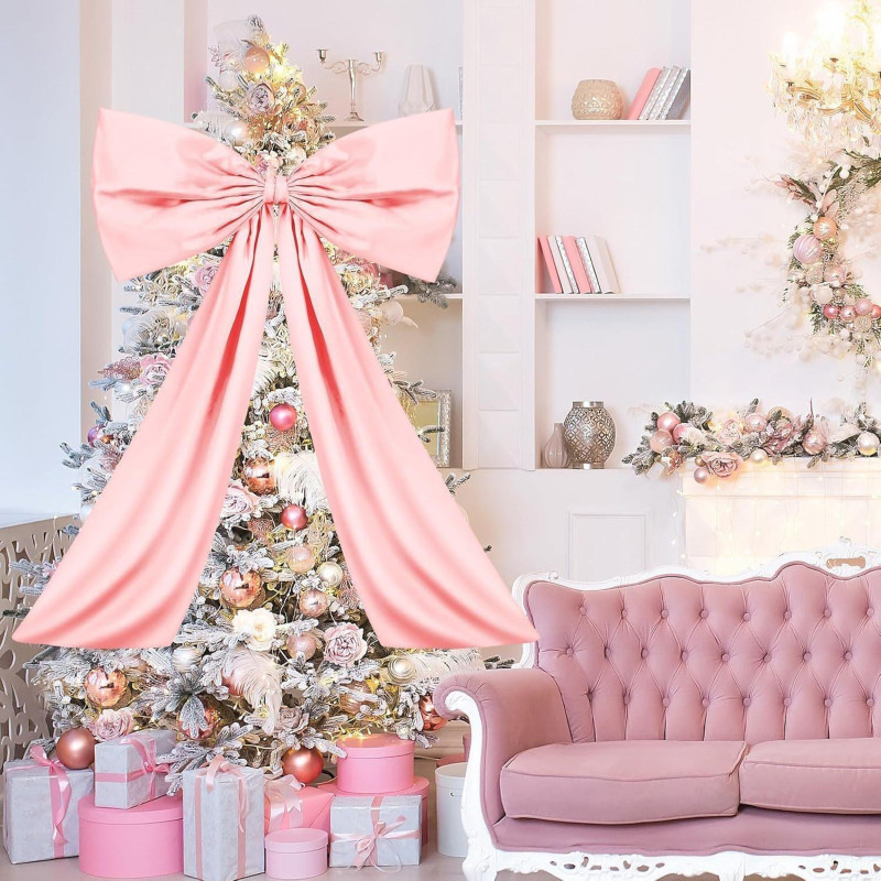 LARGE Satin Bow Wall Decoration 105 x 65 cm – Birthday, Wedding, Christmas – Pink