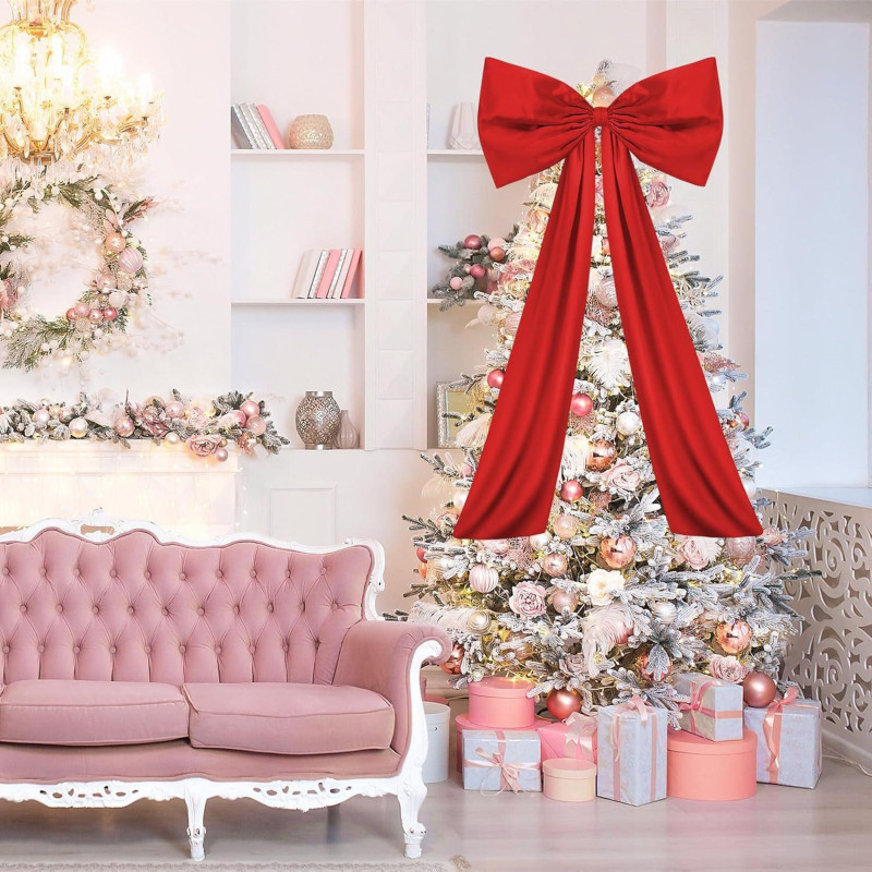 LARGE Satin Bow Wall Decoration 105 x 65 cm – Birthday, Wedding, Christmas – Red