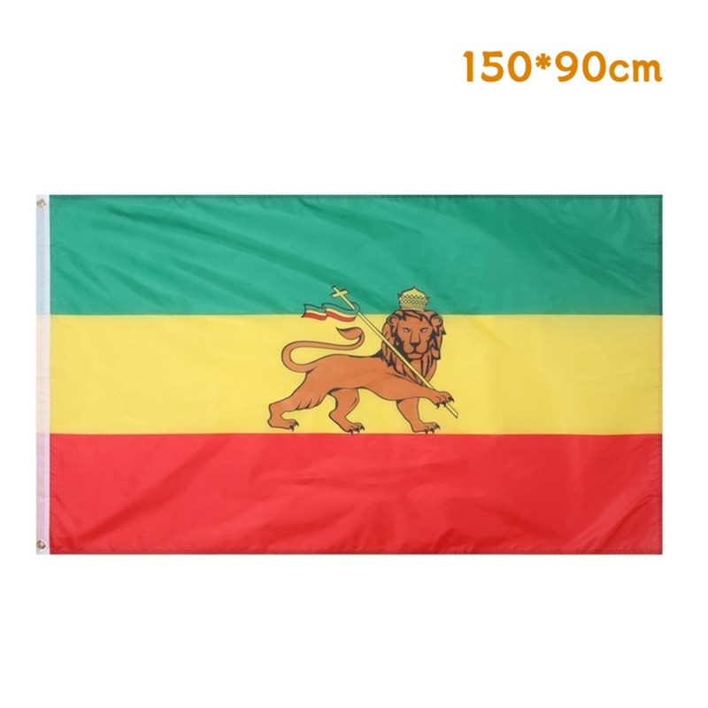 Etiopia Flagg 90x150 cm banner utendørs innendørs festdekorasjon