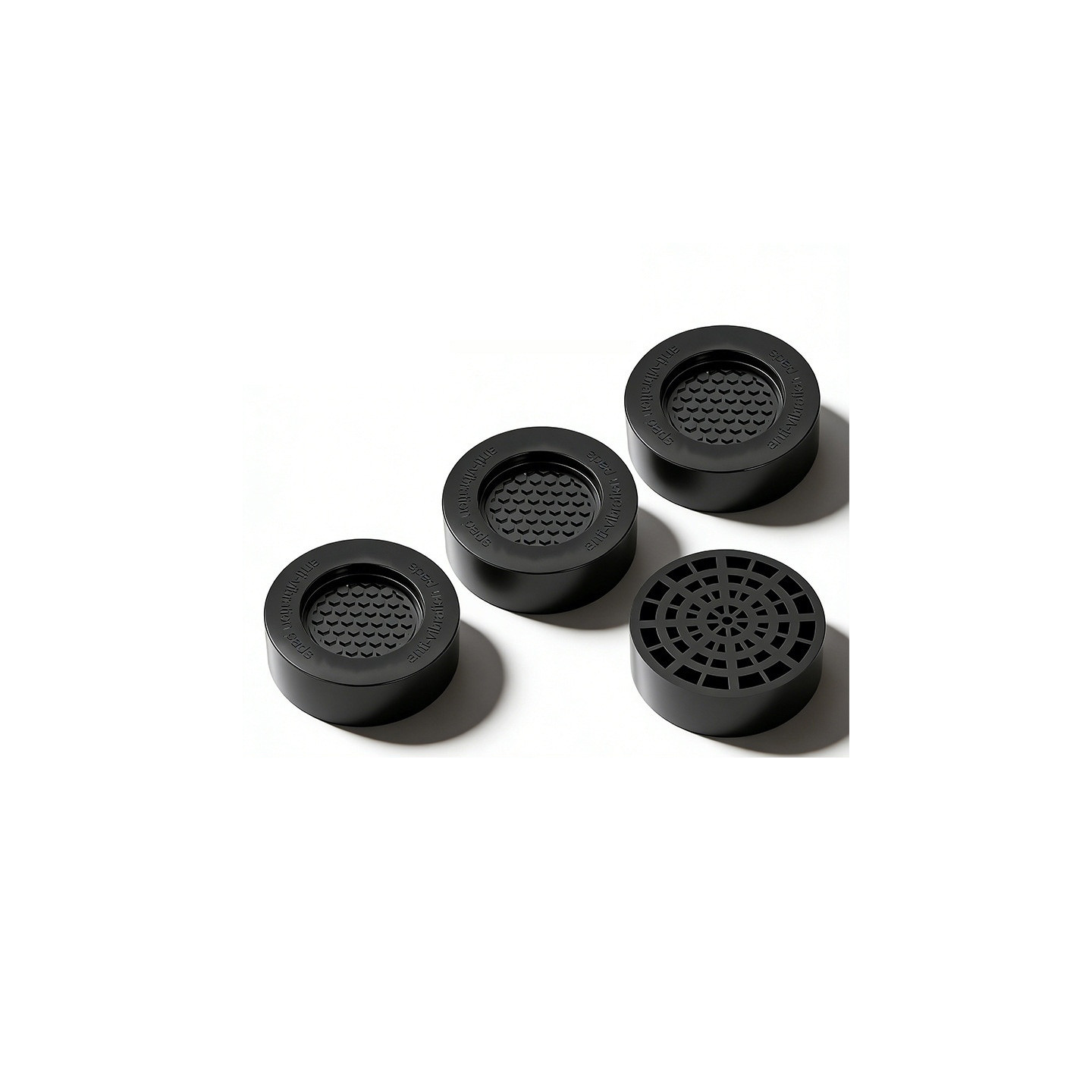 4 x anti-vibration, non-slip washing machine feet – noise-dampening floor protectors