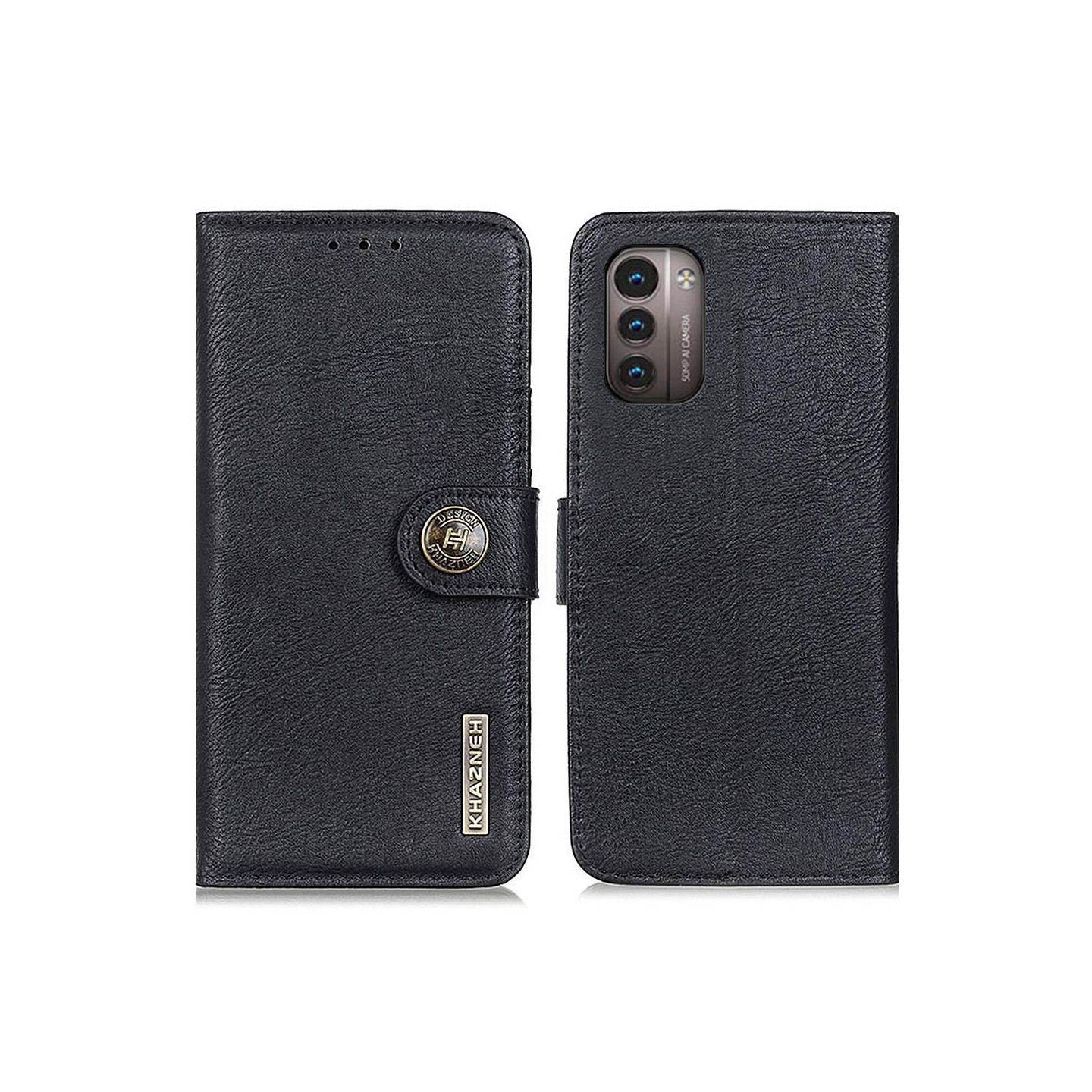 KHAZNEH Vintage Wallet Case for Nokia G21 / G11 - Black
